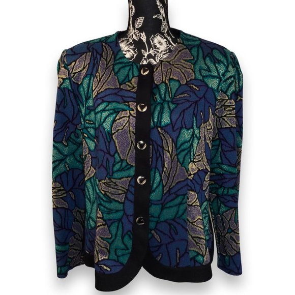 Vintage Pablo Collection Crew Neck Buttoned Sweater Women 14 Green - Picture 2 of 8